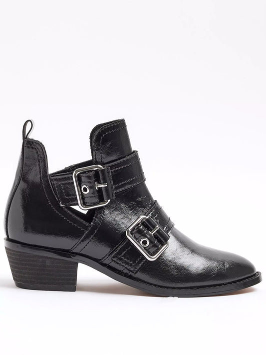 River Island BUCKLE WESTERN HEELED HALF BOOT