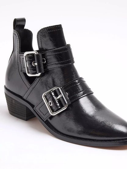 River Island BUCKLE WESTERN HEELED HALF BOOT