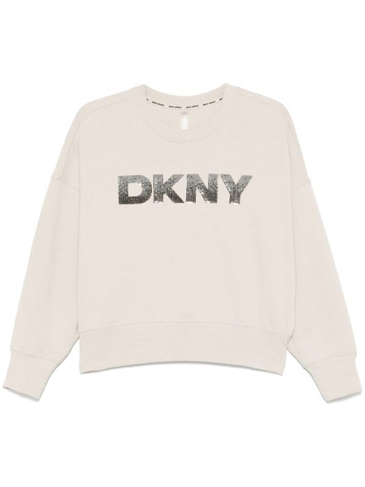 DKNY SEQUINED LOGO CREWNECK SWEATSHIRT