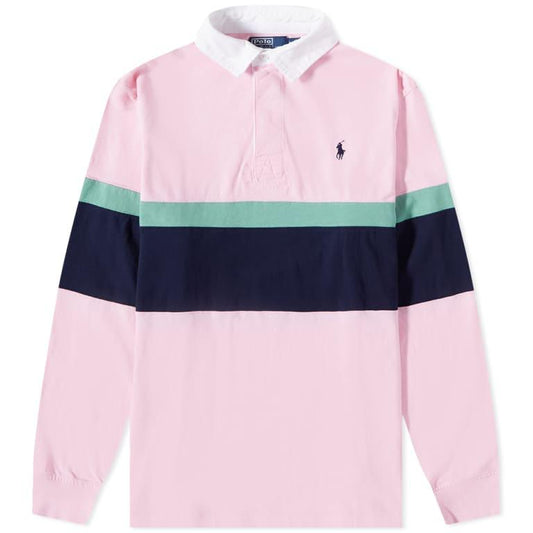 PRL CROSS STRIPE RUGBY TOP L/S POLO TSHIRT