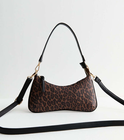NEW LOOK LEOPARD PRINT FAUX LEATHER SHOULDER BAG