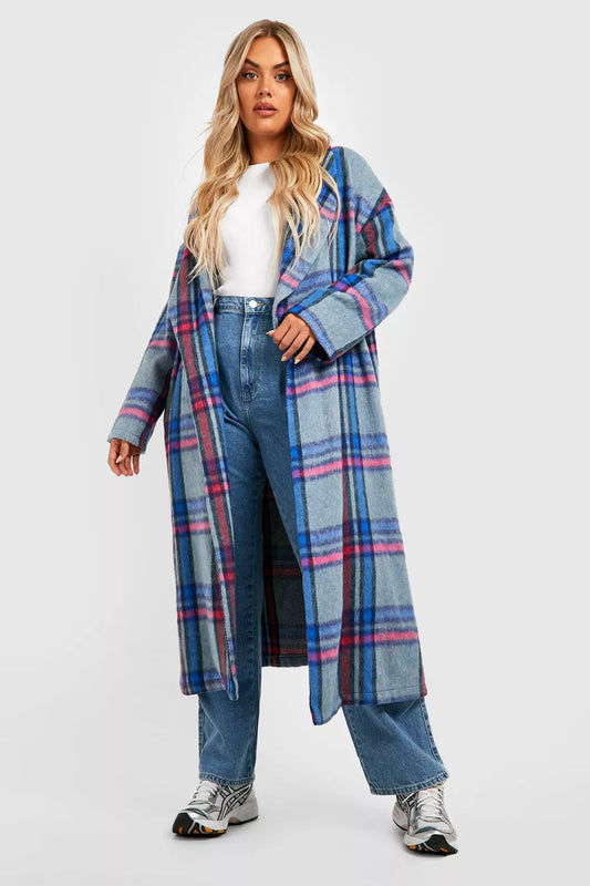 BOOHOO PLUS BRUSHED COAT