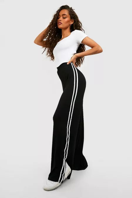BOOHOO BASIC SPORT SPLIT HEM WIDE LWG TROUSER PANTS