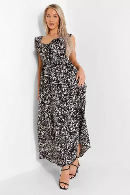 BOOHOO FIRLL MIDAXI DRESS